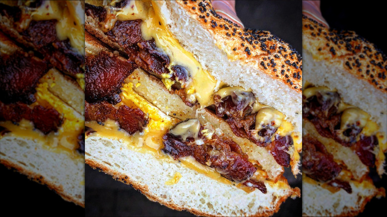 Newkirk's breakfast sandwich closeup