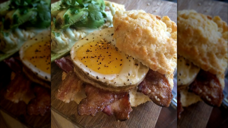 Breakfast biscuit sandwich