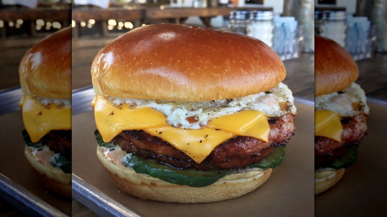 Fried bologna sandwich