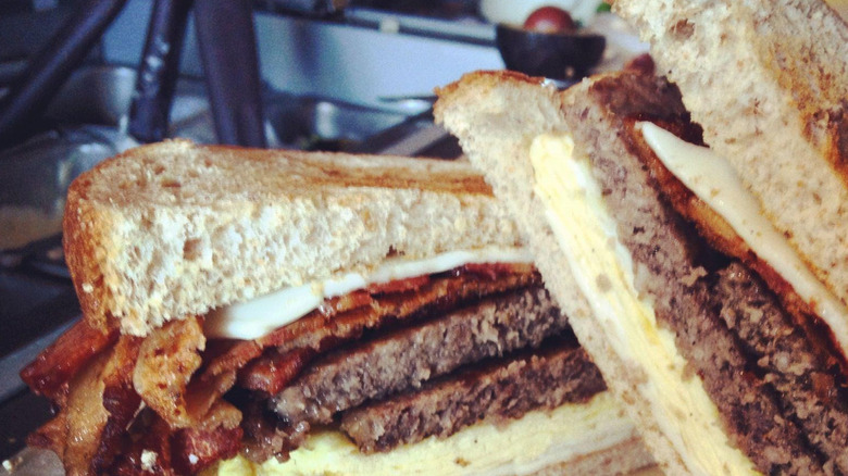 sandwich split in half