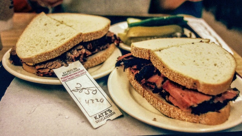 Katz sandwiches on plates
