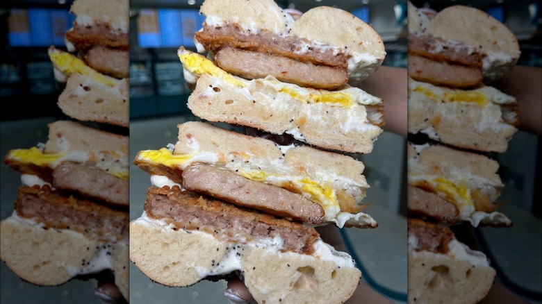 bagel sandwich from Siegel's Bagelmania