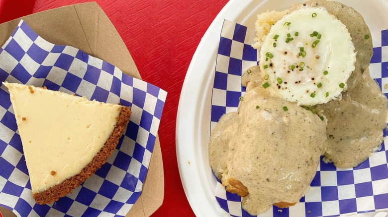 Key lime pie and biscuits
