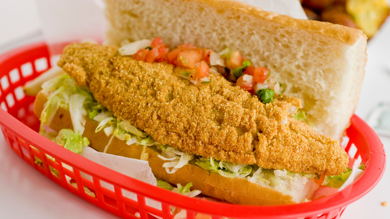 fried fish poboy sandwich