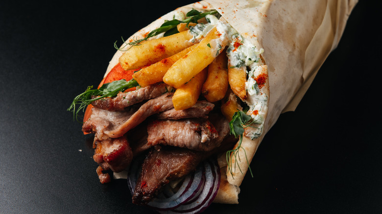 gyro pita with fries