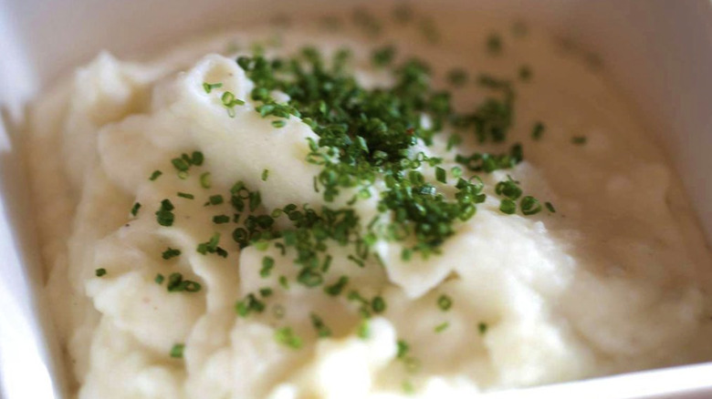 Closeup of smooth mashed potatoes