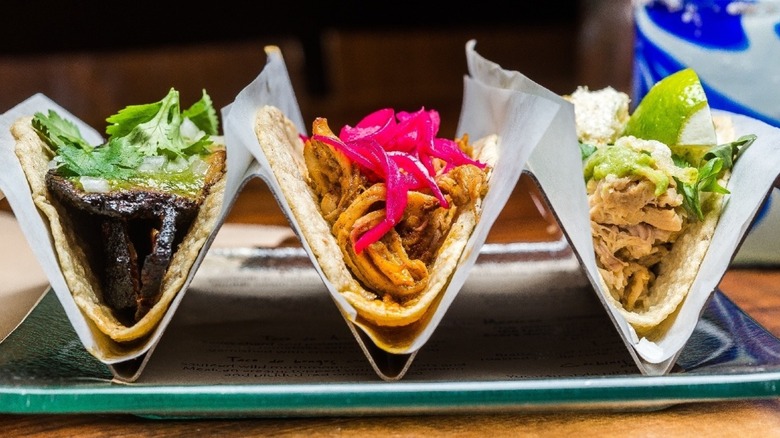 trio of tacos from oyamel cocina