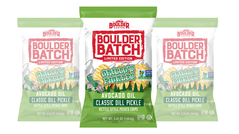 bag of Boulder Canyon Grillo's Pickles chips