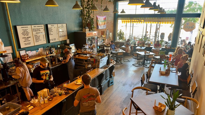 Interior of Coffee by Topo in Salida, Colorado.