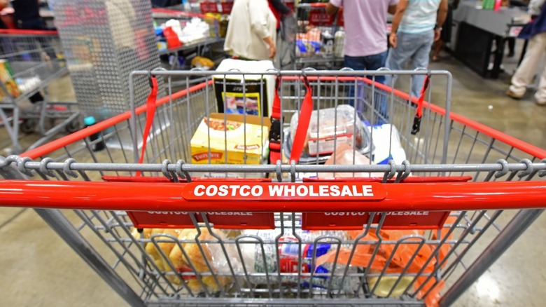 Close up of a Costco shopping cart