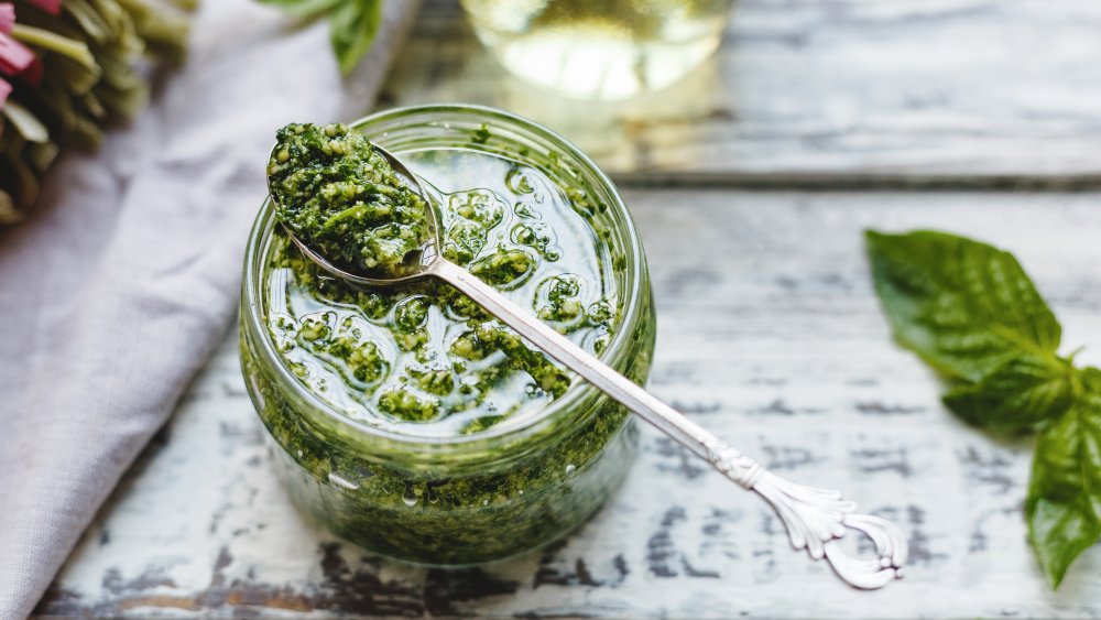 Jar of pesto