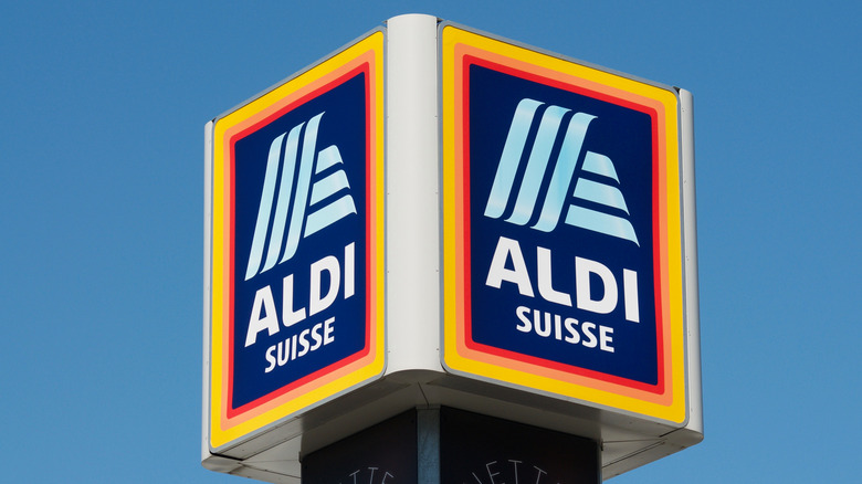 Aldi sign on outside of building 
