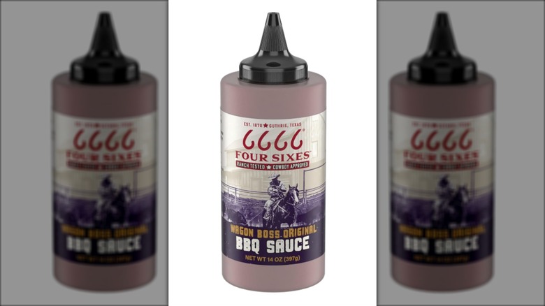 Bottle of Four Sixes original BBQ sauce