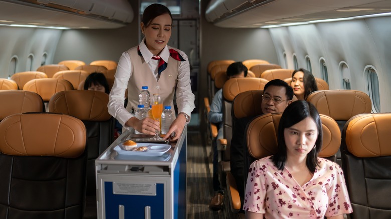 Beverage cart on airplane