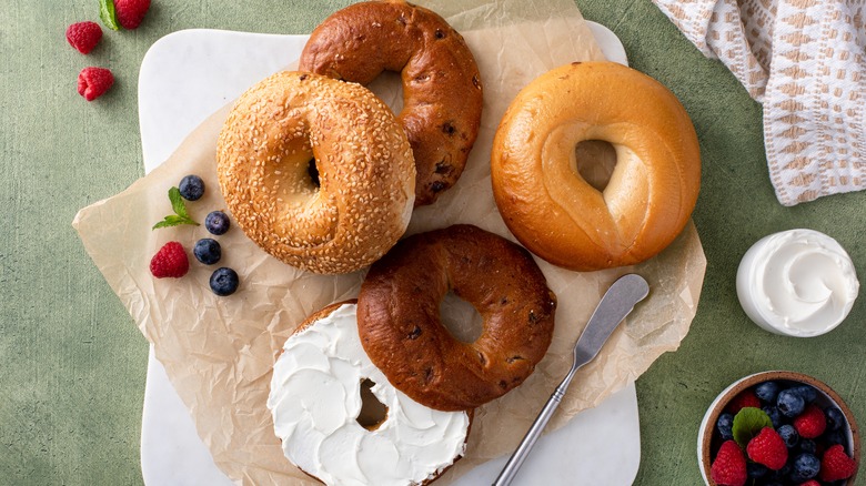 bagels on plate