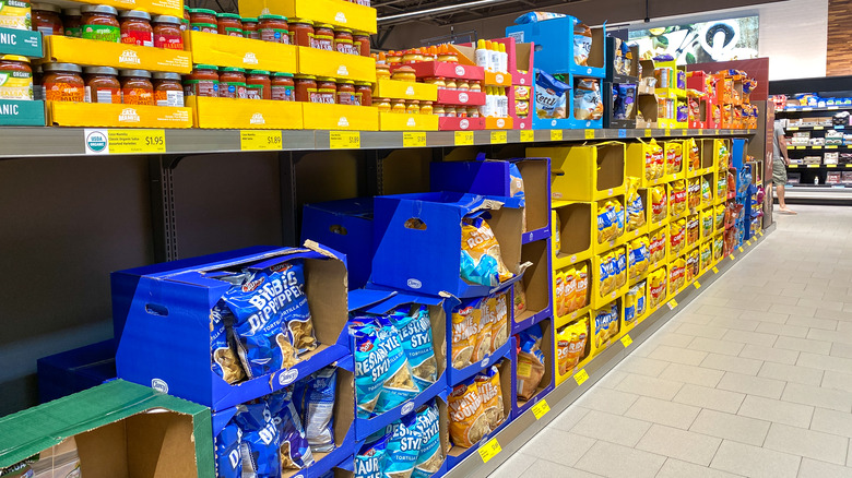 The chip aisle at Aldi