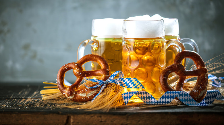 beers and pretzels