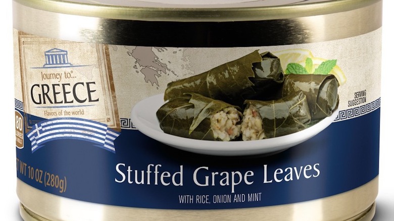 stuffed grape leaves in can