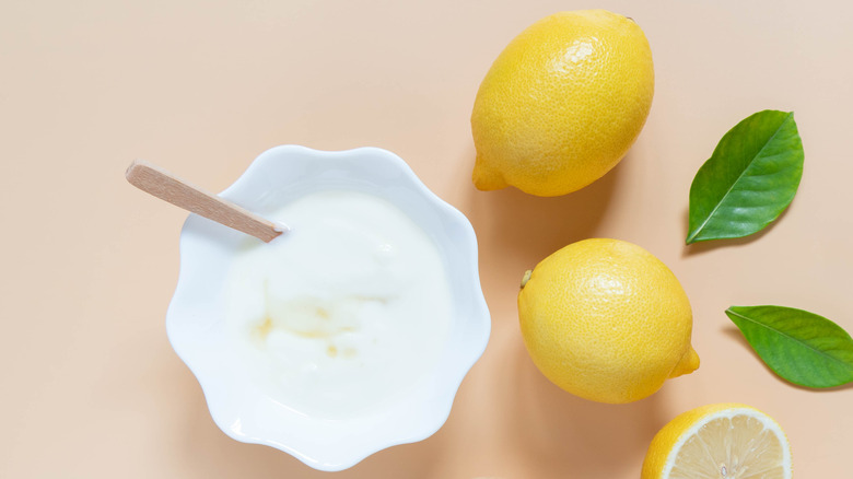 yogurt and lemons