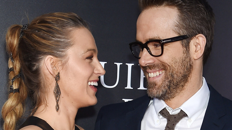 Blake Lively and Ryan Reynolds smiling