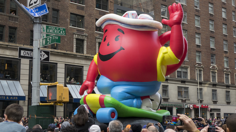 Kool-Aid man in float form at Macy's Thanksgiving Day Parade