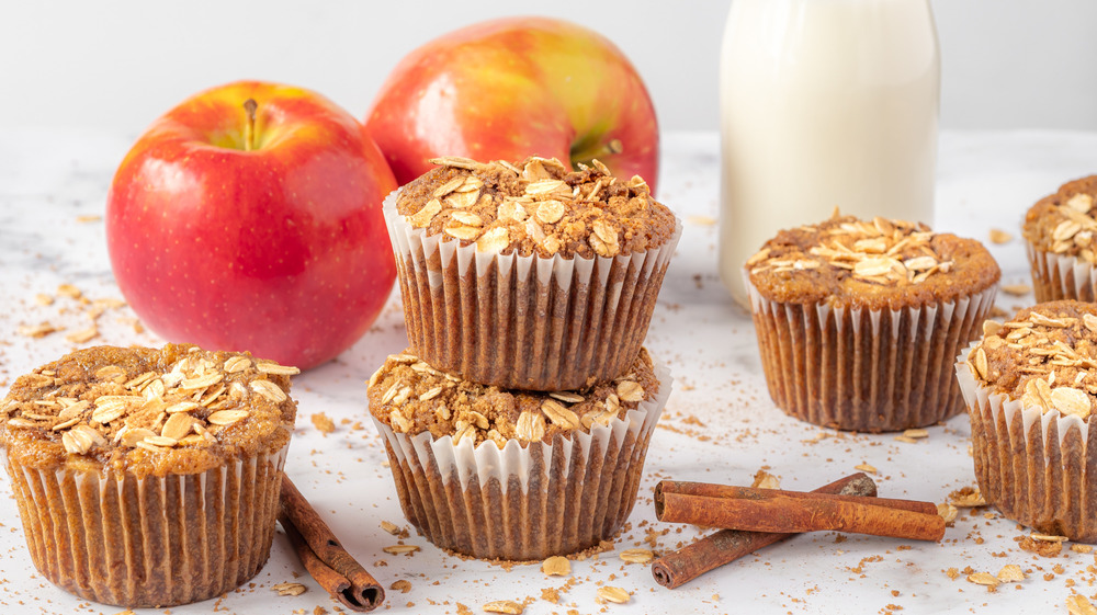 apple cinnamon muffins served