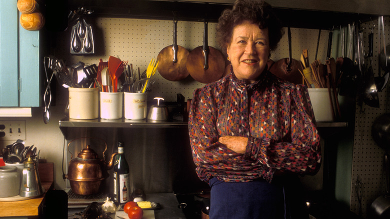 Julia Child in her kitchen