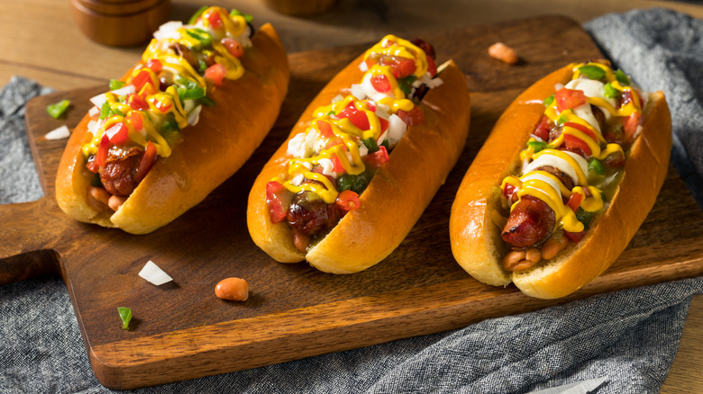 Sonoran hot dogs on board