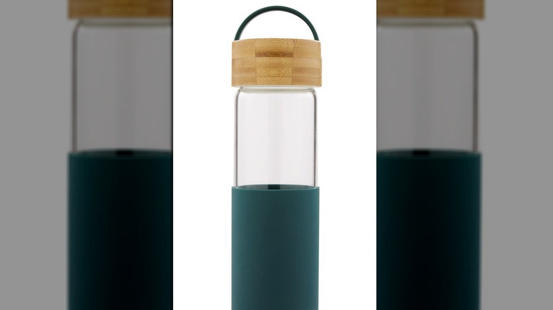 A glass hydration bottle