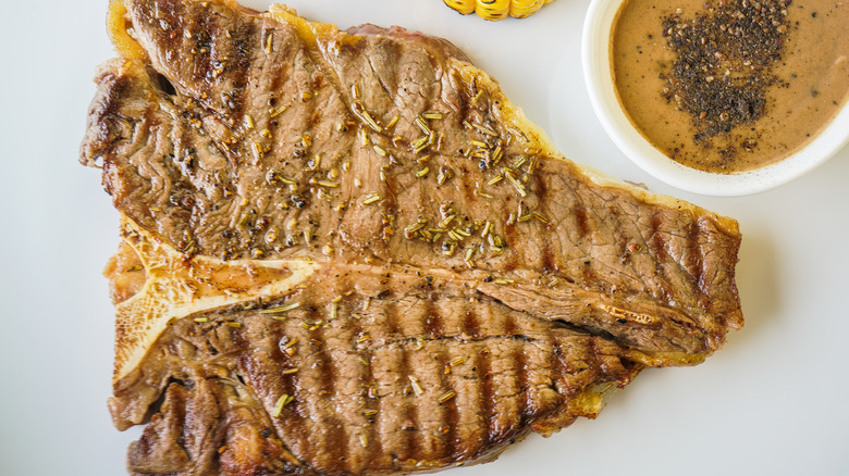 Grilled crocodile meat