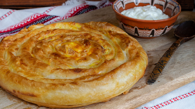 banitsa on wooden board