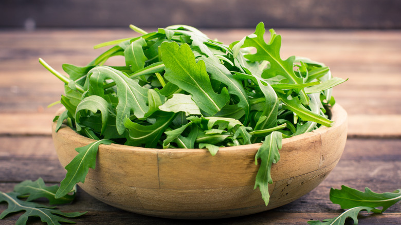 bowl of arugula
