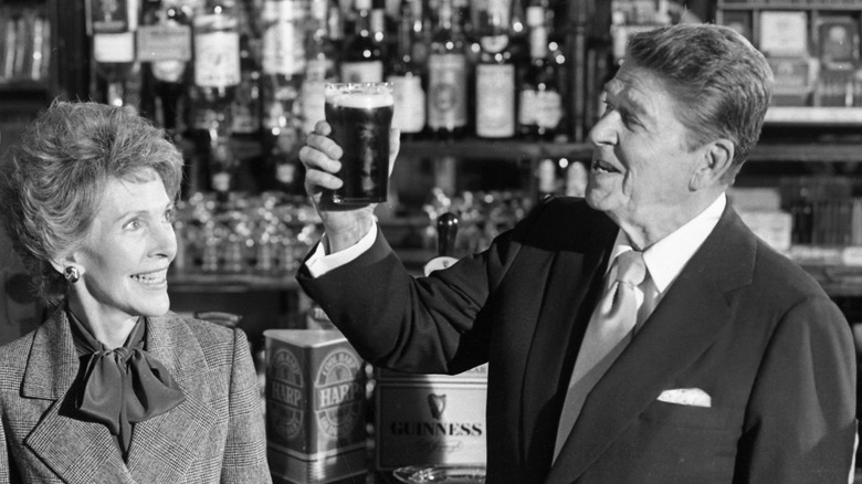 Nancy and Ronald Reagan at O'Farrells Pub in mid 1980s