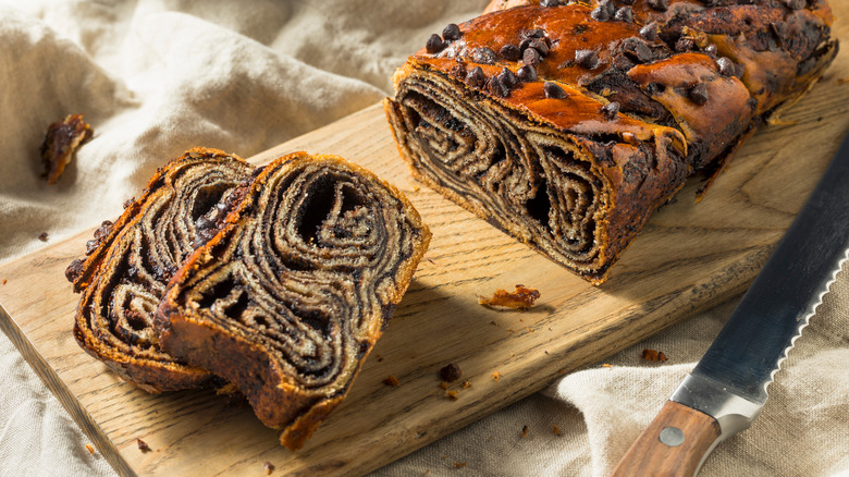 babka on a wooden board