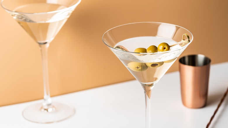 Two martini glasses 