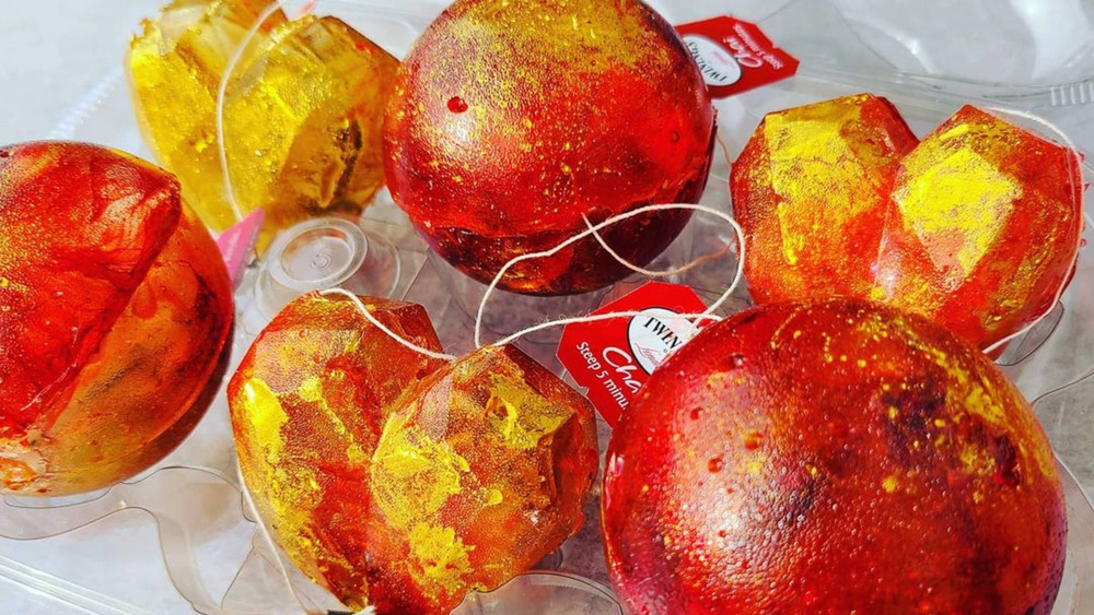 red and orange tea bombs