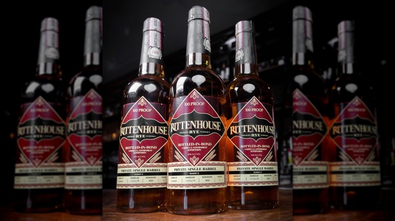 A trio of Rittenhouse rye bottles