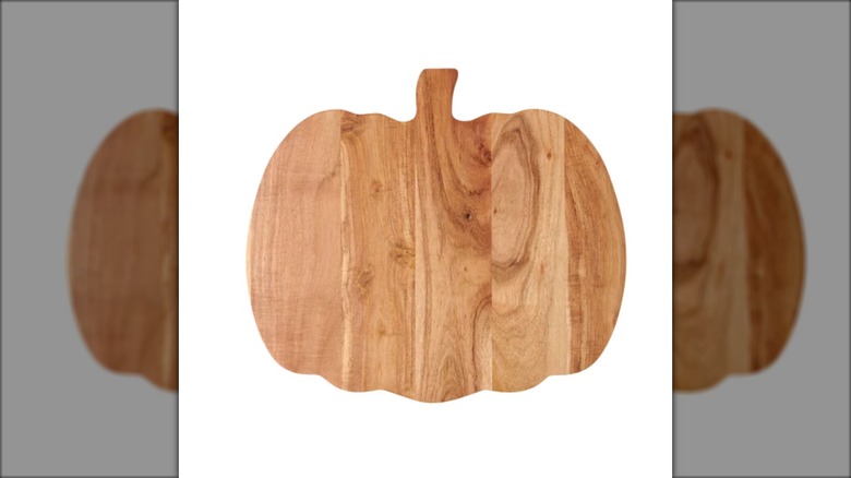 pumpkin shaped wood cutting board