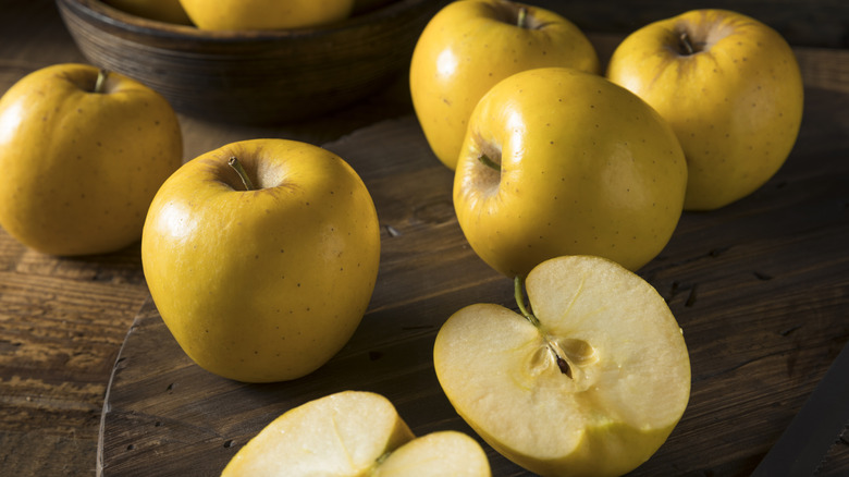 Opal apples whole and halved