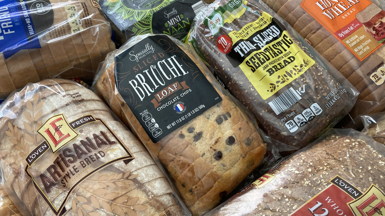 selection of Aldi bread loaves