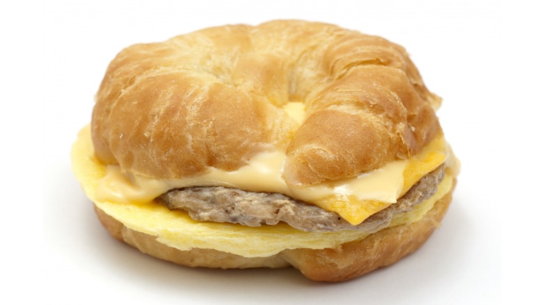 sausage breakfast croissant sandwich