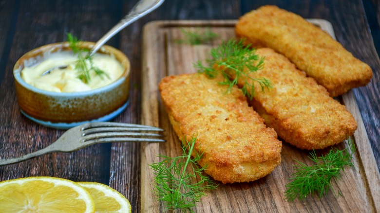 Fresh fried fish with sides 