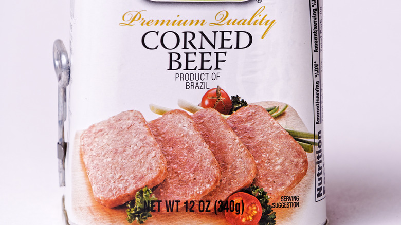 tin of canned corned beef