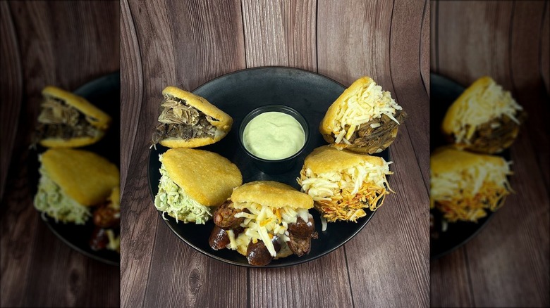 fried mini arepas sampler