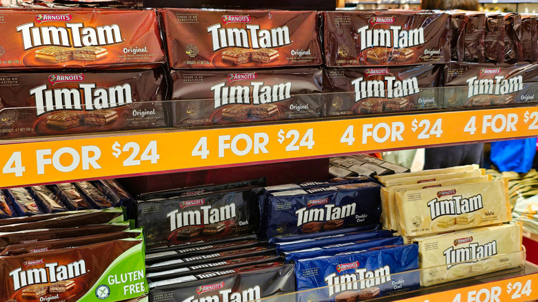 shelf filled with Tim Tams
