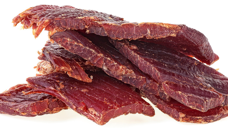 strips of beef jerky stacked