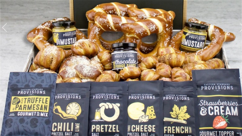 Eastern Standard Provisions pretzels with mustard, jars, and more