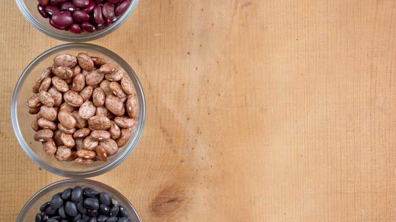 kidney, pinto, and black beans