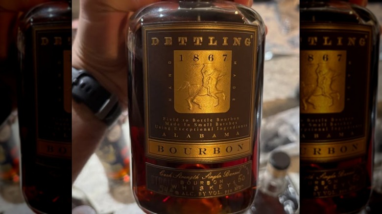bottle of Dettling 1867 bourbon