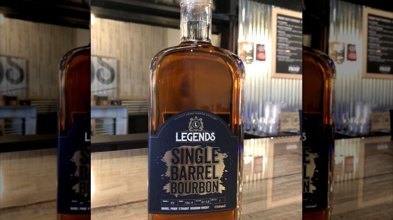 bottle of Legends Single Barrel bourbon